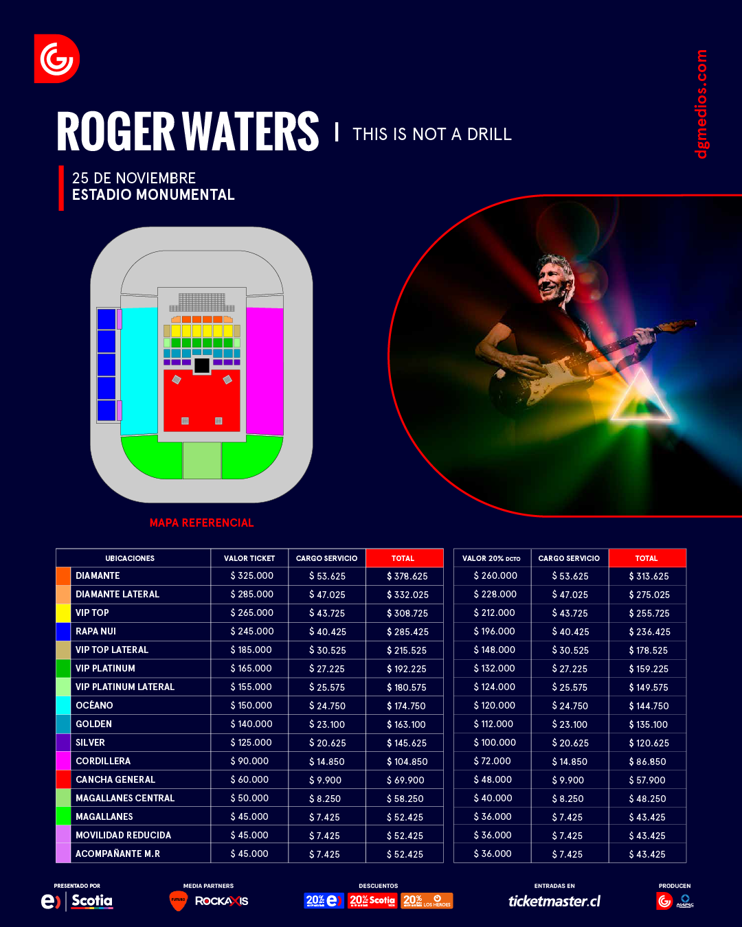 Roger Waters confirma regreso a Chile con su gira de despedida. 
